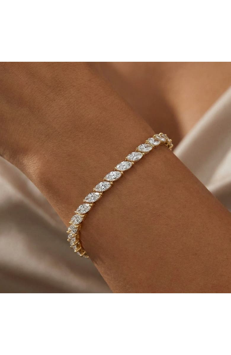 Bliss Diamond 5 1/2Ct Marquise Diamond Tennis Bracelet Gold Lab Grown 14k 7", Alternate, color, 