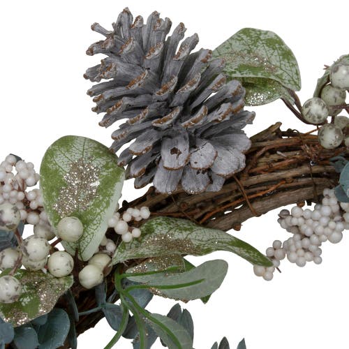 Northlight Neutral Colored Pumpkin And Pine Cones Fall Harvest Wreath In Multi
