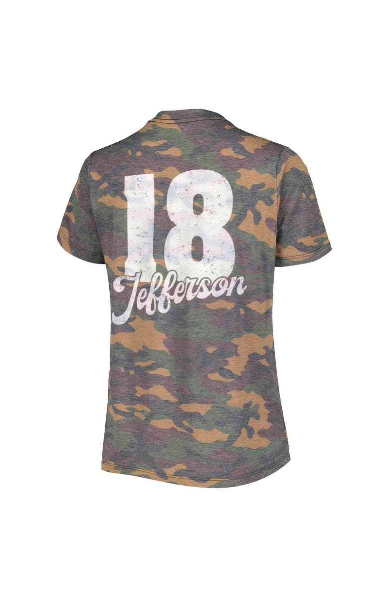 INDUSTRY RAG Women's Justin Jefferson Camo Minnesota Vikings Name & Number Tri-Blend V-Neck T-Shirt, Alternate, color, Camo