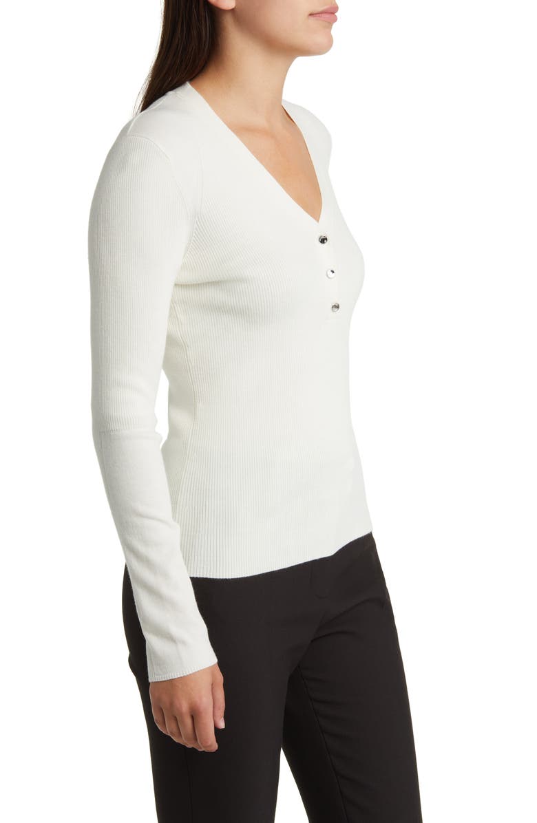 BOSS Faramena Rib Henley Sweater, Alternate, color, 