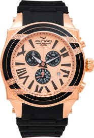 AQUASWISS Men's Swissport XG D Diamond Sporty Watch, 63mm - 0.75 ctw