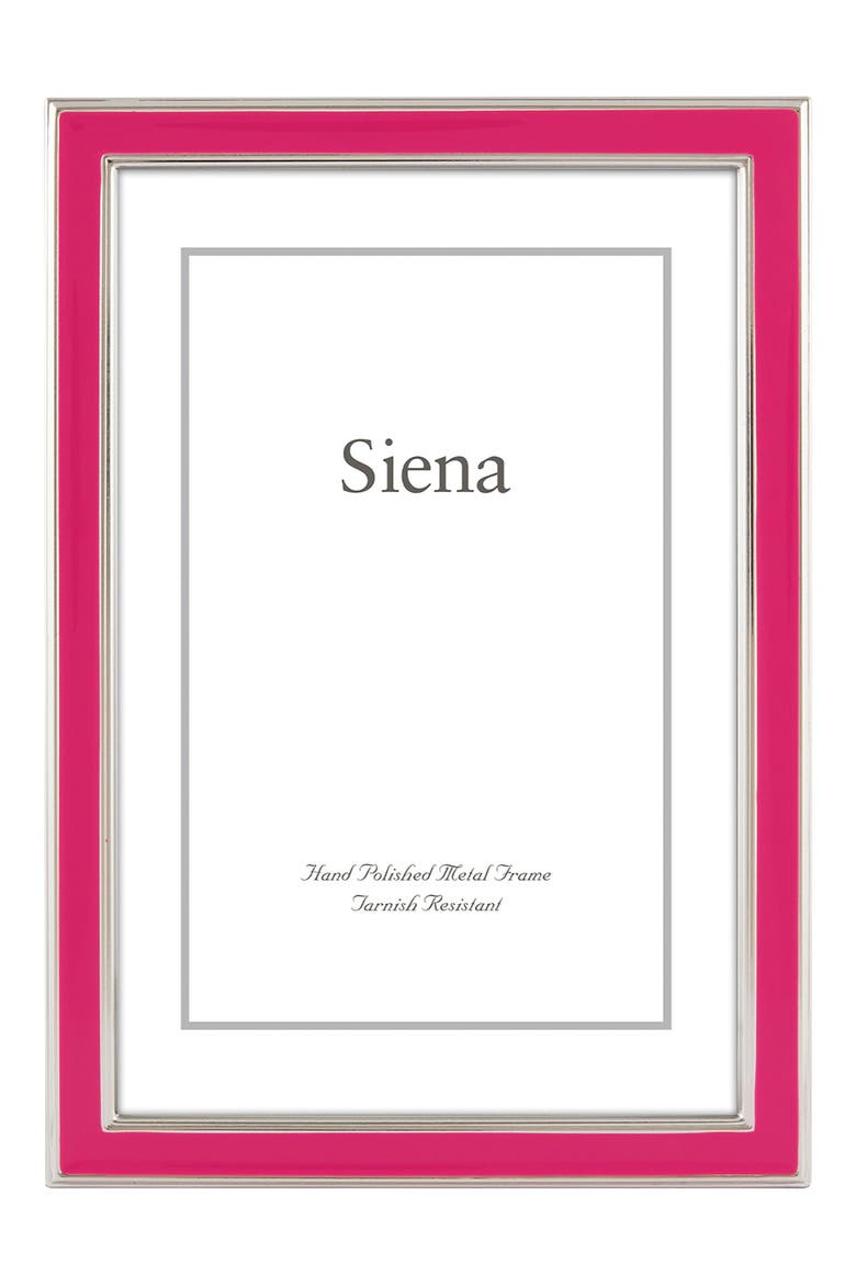 Narrow Enamel 4 x 6-Inch Picture Frame, Main, color, HOT PINK