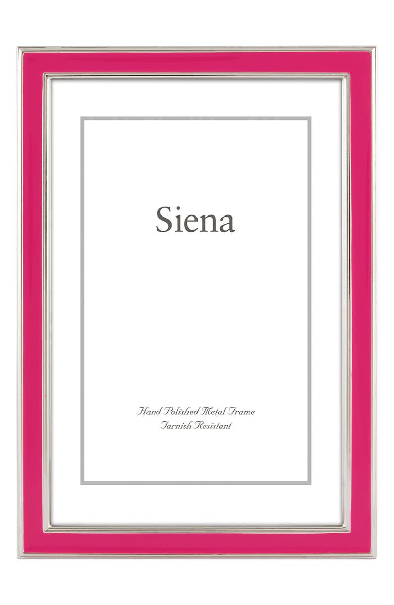 Siena Narrow Enamel 4 x 6-Inch Picture Frame, Main, color, Hot Pink