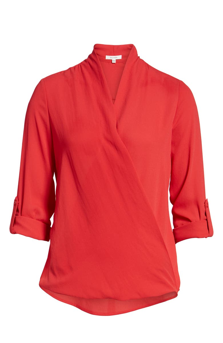 Pleione Faux Wrap Blouse, Alternate, color,