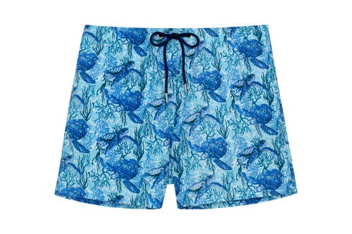 Hom Tartane Beach Boxer In Blue Print
