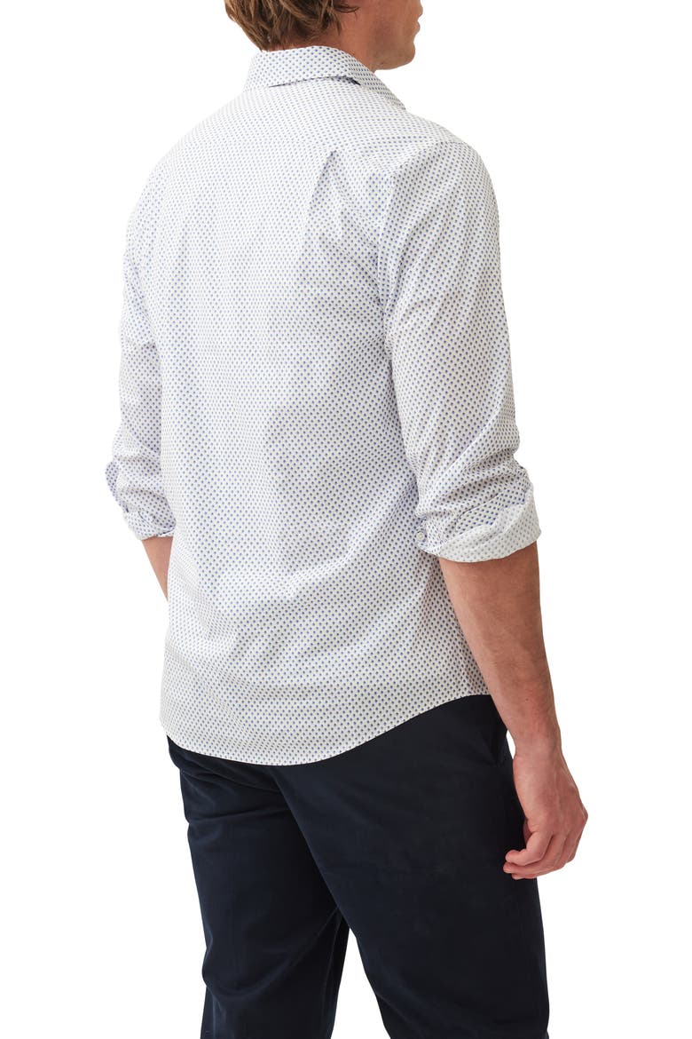 Samson Bay Sports Fit Diamond Print Cotton Button-Up Shirt, Alternate, color, SNOW