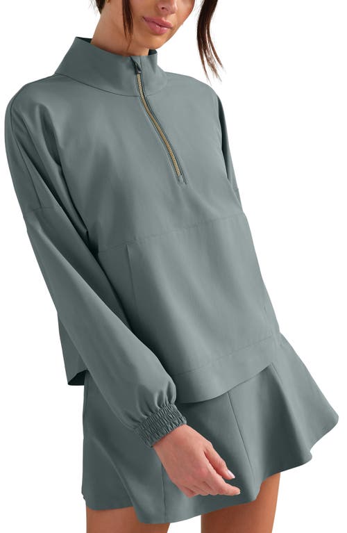 Rhone Mirage Water-repellent Half-zip Jacket In Gray