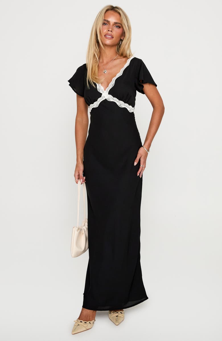 Princess Polly Barbarita Lace Maxi Dress, Alternate, color, Black