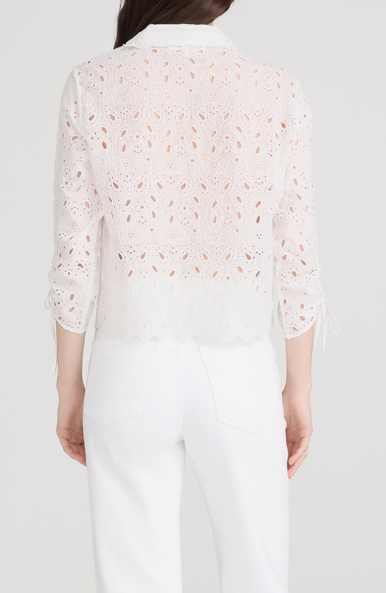 FRAME Sheer Paisley Eyelet Button-Up Shirt (Women) | Nordstromrack