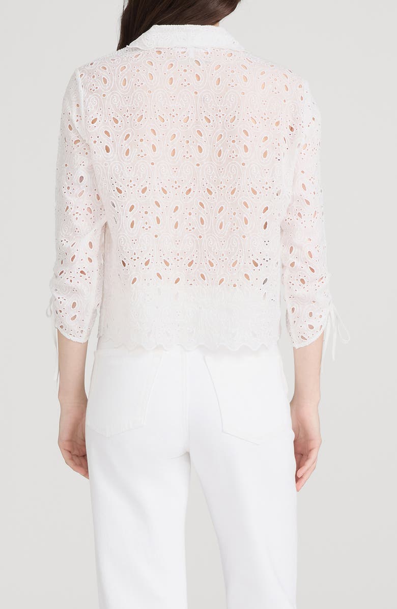 FRAME Sheer Paisley Eyelet Button-Up Shirt, Alternate, color, White