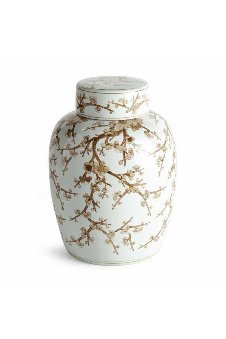 Province Empress Lidded Ginger Jar - Brown & White Ceramic, Main, color, White