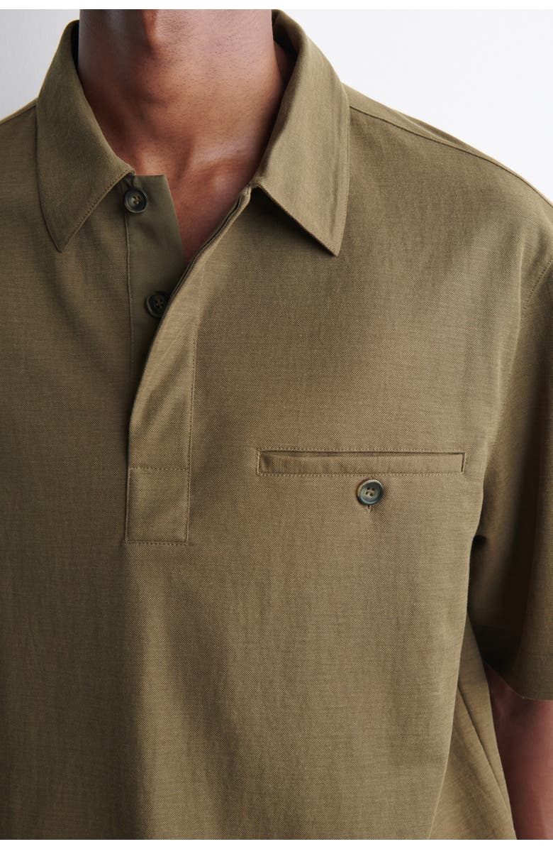 COS Fluid Jersey Polo Shirt, Alternate, color, Dark Khaki
