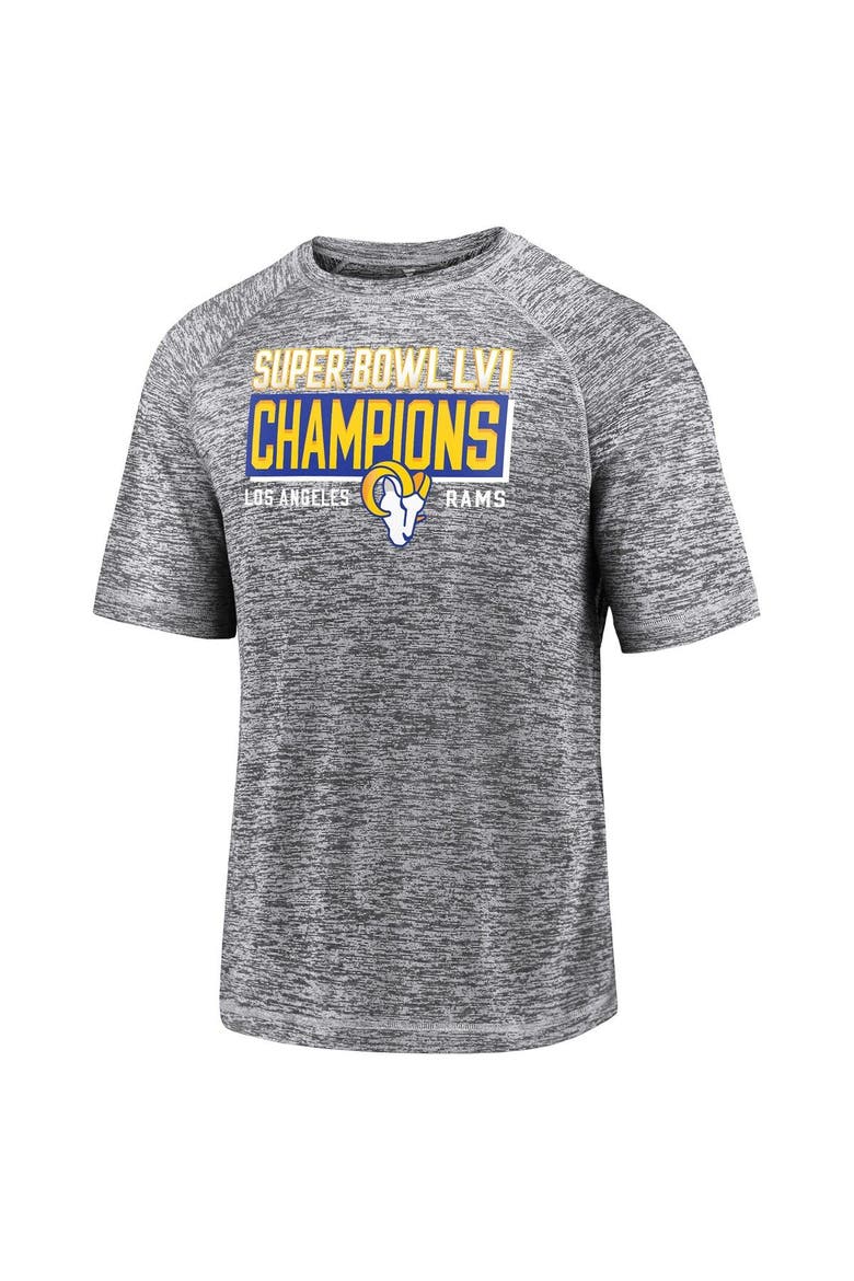 Men's Fanatics Branded Gray Los Angeles Rams Super Bowl LVI Champions Stacked Depth T-Shirt, Alternate, color, Gray