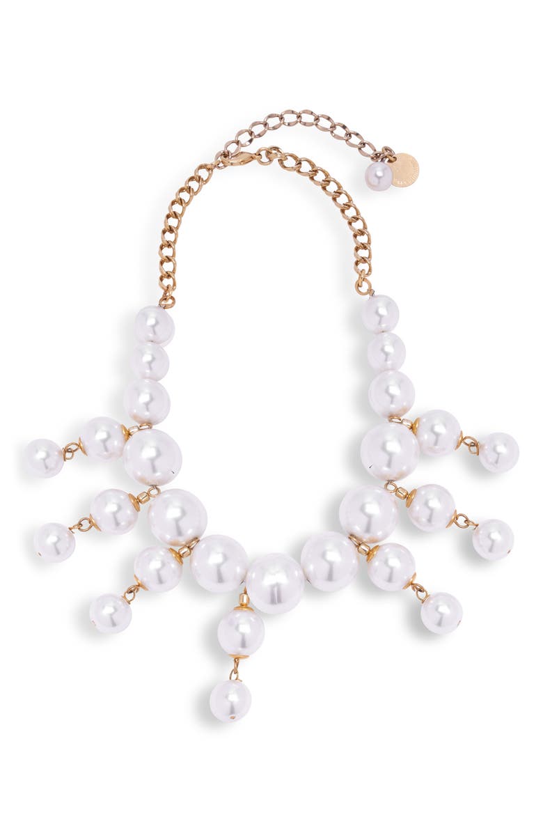 Carolina Herrera Imitation Pearl Necklace, Main, color, 