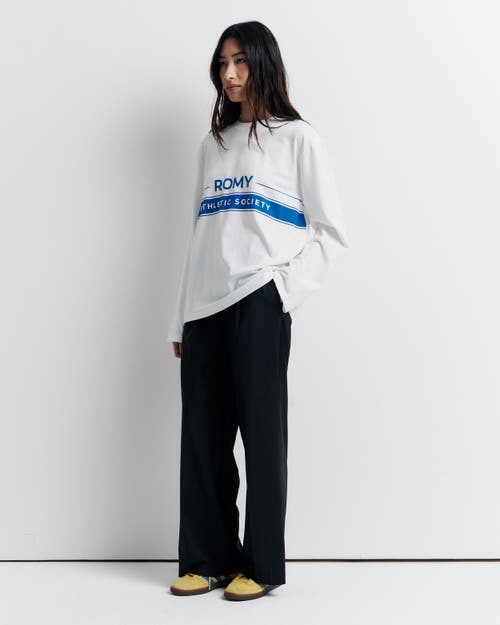 Romy The Brand Romy Athletic Society Long Sleeve Tee In White