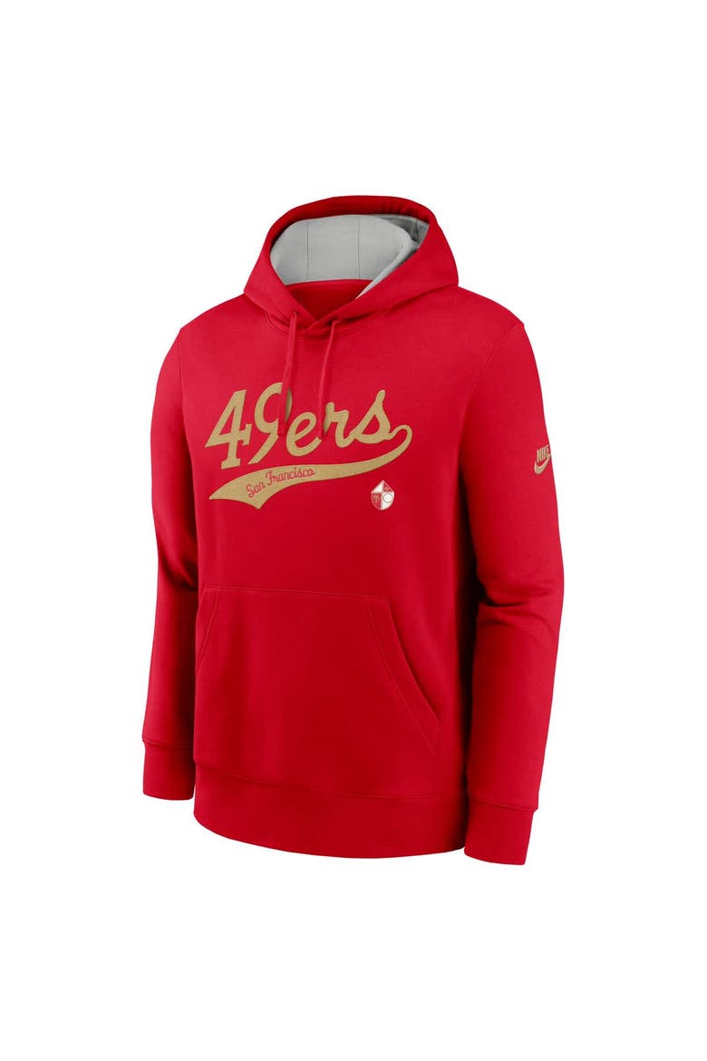 Men's Nike Scarlet San Francisco 49ers Rewind Club Logo Pullover Hoodie, Alternate, color, Scarlet