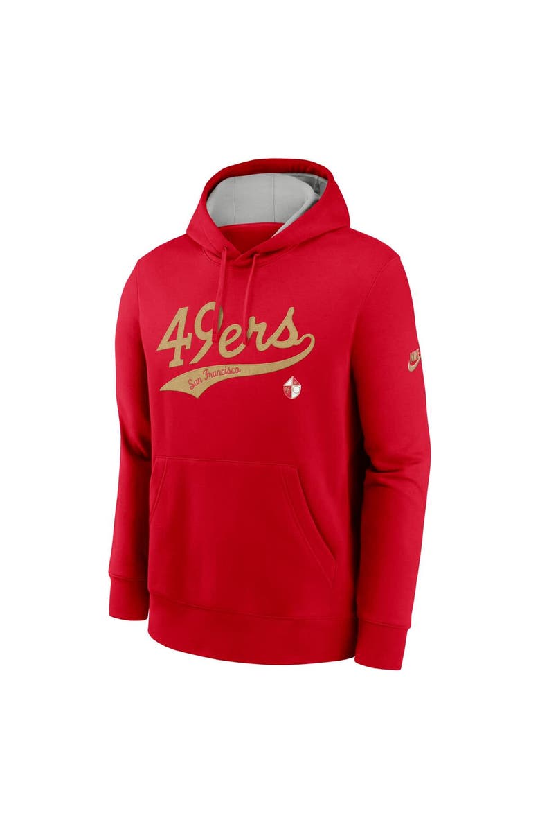 Nike Men's Nike Scarlet San Francisco 49ers Rewind Club Logo Pullover Hoodie, Alternate, color, Scarlet