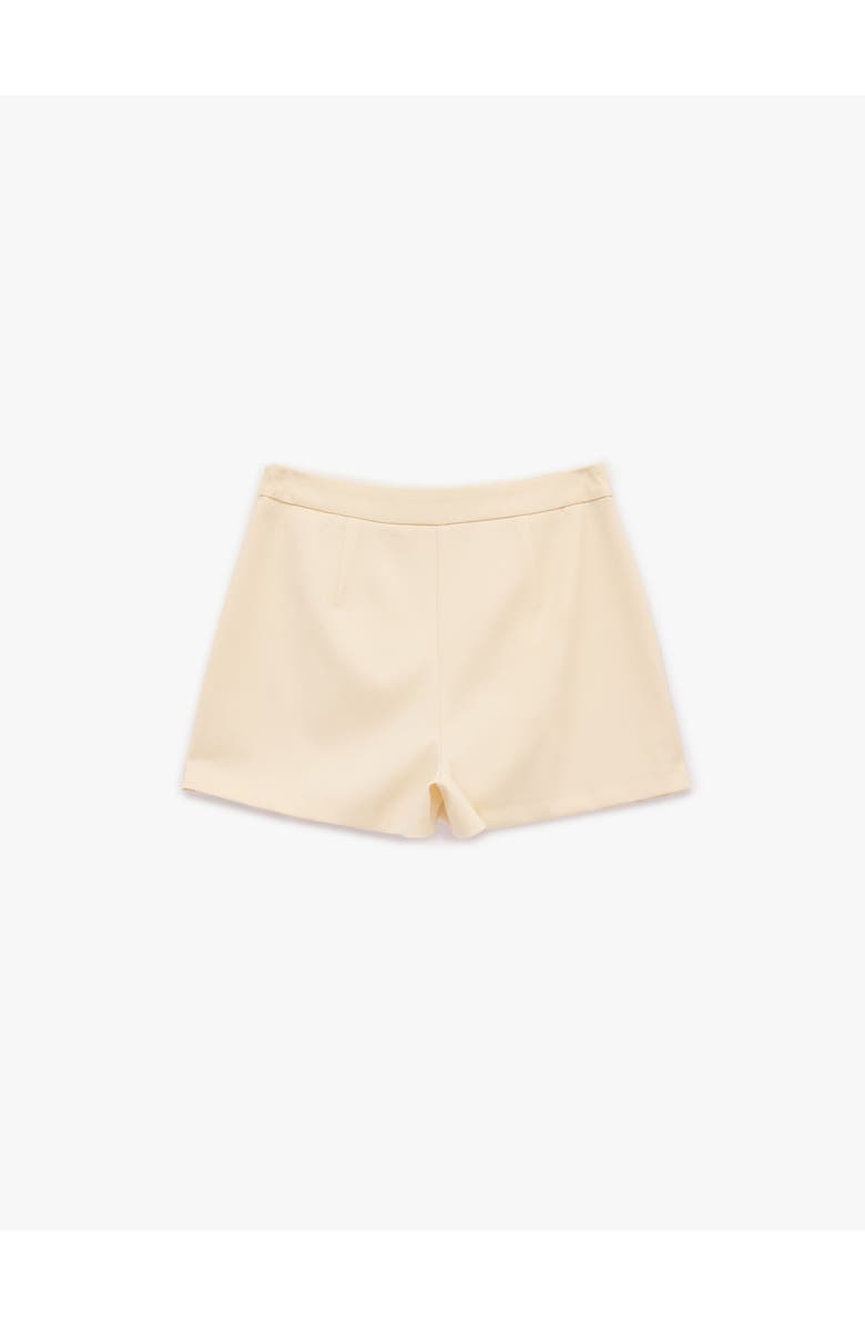 Koton Pleated Mini Skirt with Button Detail, Alternate, color, Yellow