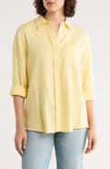 Three Dots Relaxed Fit Linen Blend Button-Up Shirt