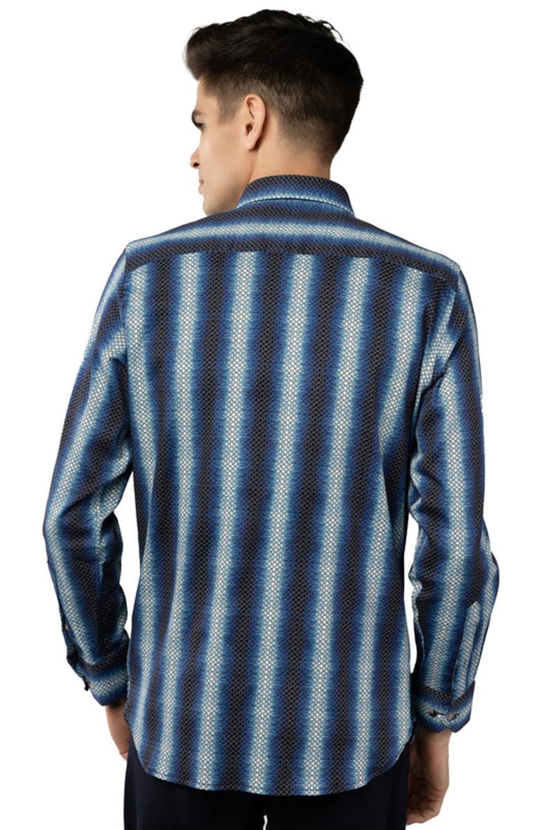 Luchiano Visconti Circle Chain Shirt, Alternate, color, Navy