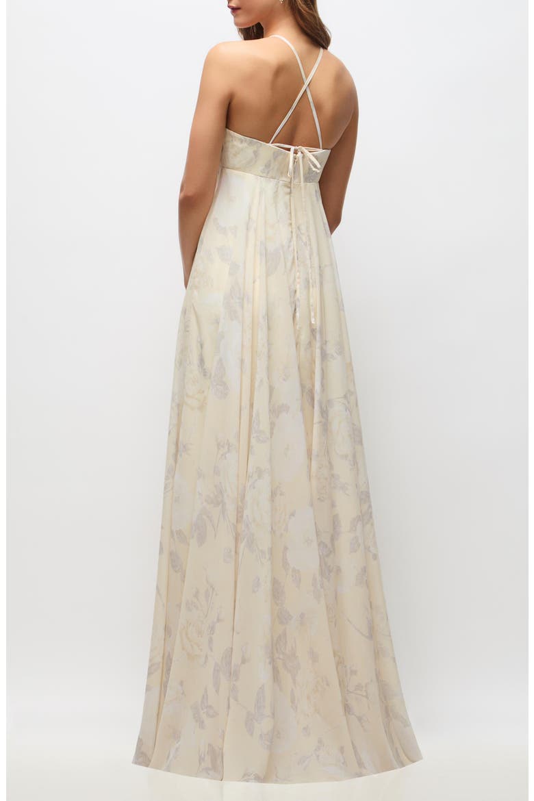Lilith Floral Chiffon Gown, Alternate, color, BUTTER YELLOW FLORAL
