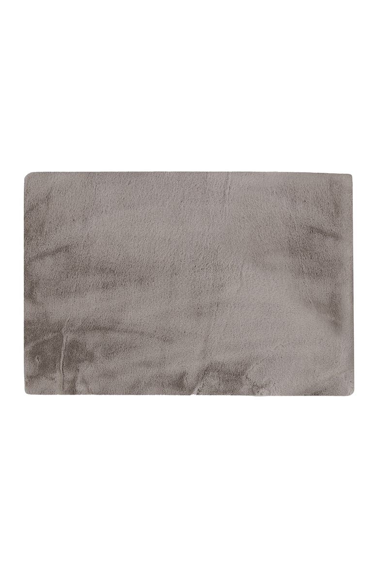 Faux Fur Rectangular Throw 5' X 8' - Grey, Main, color, GREY