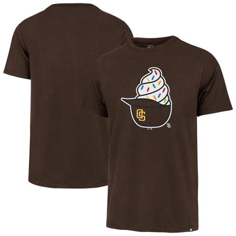 Men's '47  Brown San Diego Padres Ice Cream Helmet Franklin T-Shirt