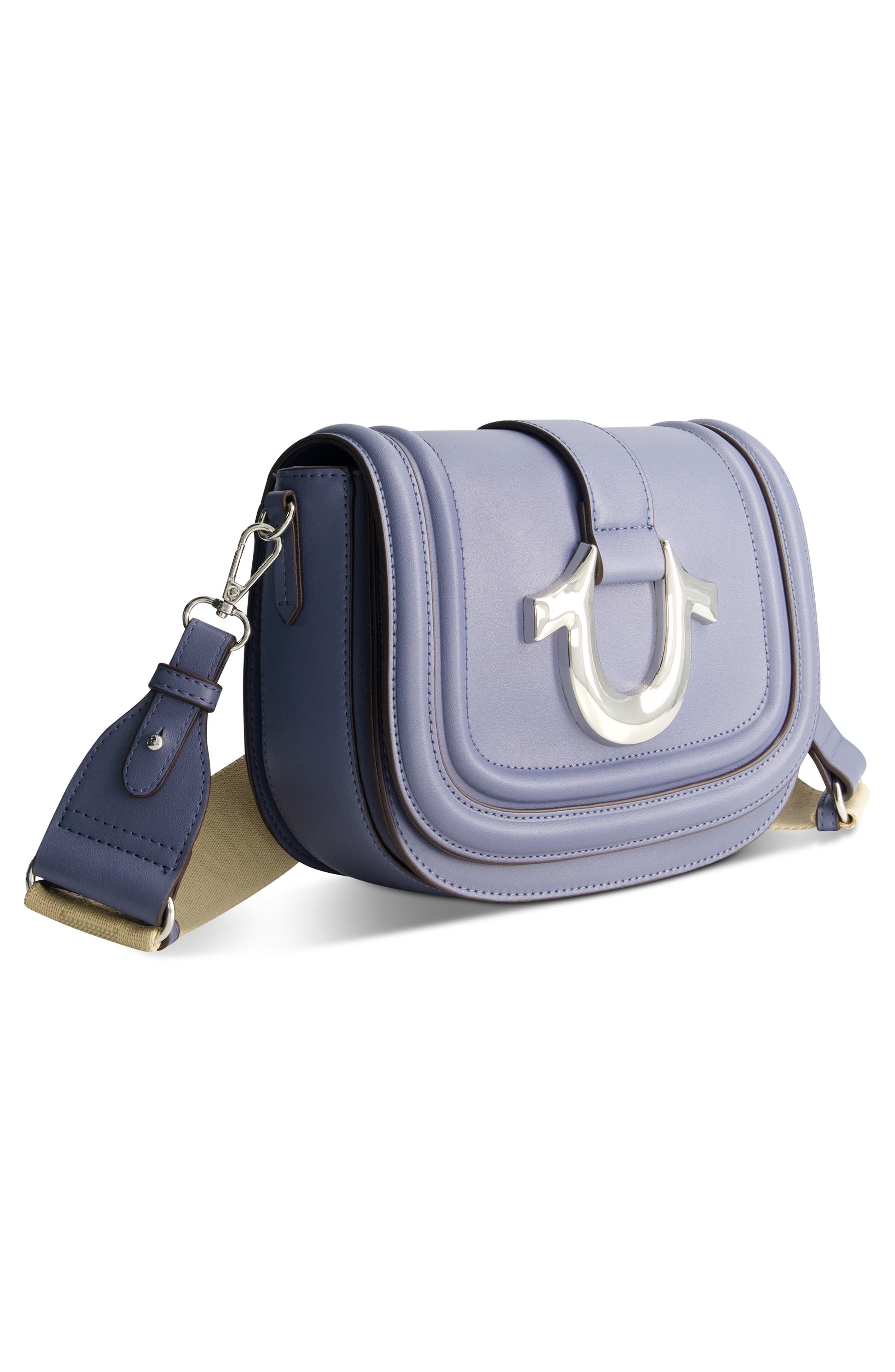 Saddle Bag with Gold Hardware, Alternate, color, BLUE