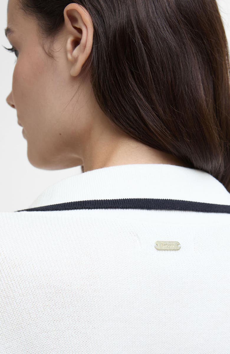 Barbour Jasmine Contrast Detail Cotton Cardigan, Alternate, color, Cloud