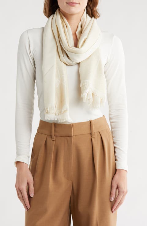 Diagonal CK Metallic Logo Scarf