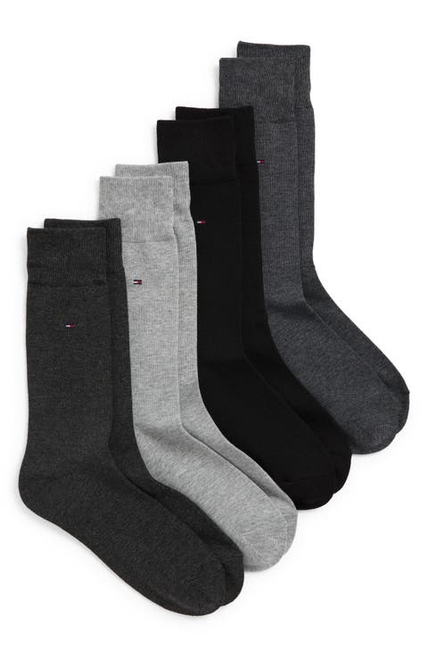 4-Pack Solid Crew Dress Socks