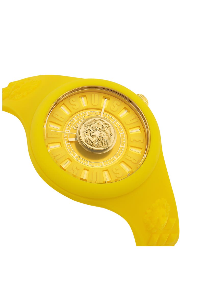 Fire Island Silicone Strap Watch, 39mm, Alternate, color, YELLOW