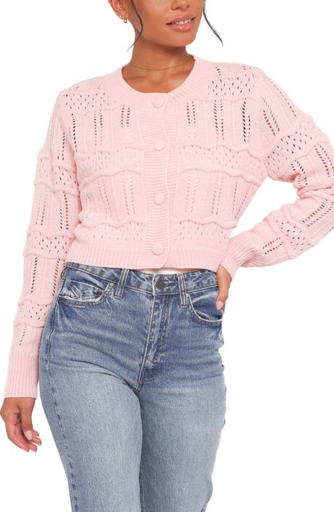 Aidy Pointelle Crop Cardigan
