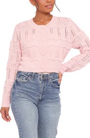 Petal & Pup Aidy Pointelle Crop Cardigan