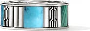 John Hardy Carved Chain Ring, Sterling Silver, Hardstones