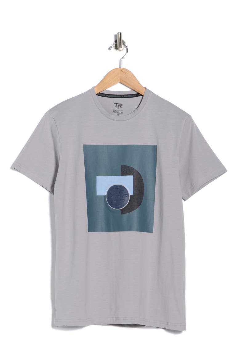 3D Abstract Graphic T-Shirt, Alternate, color, GREY