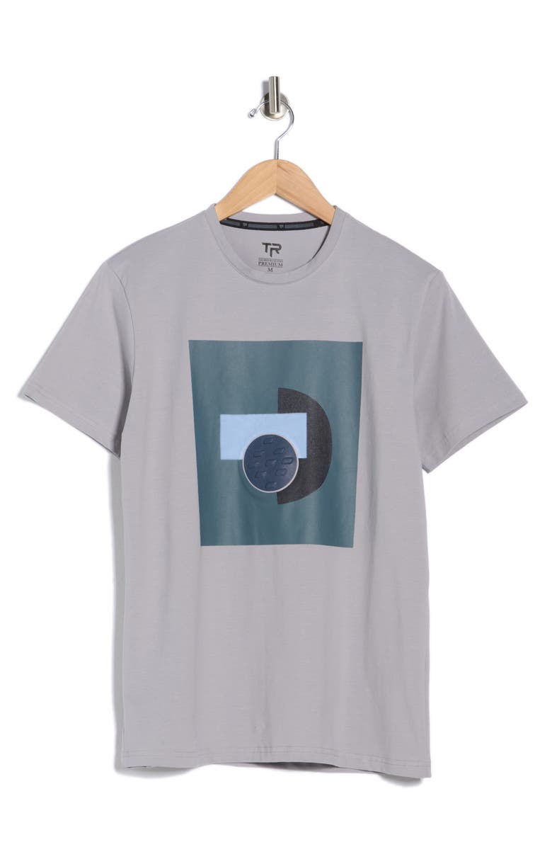 T.R. PREMIUM 3D Abstract Graphic T-Shirt, Main, color, Grey