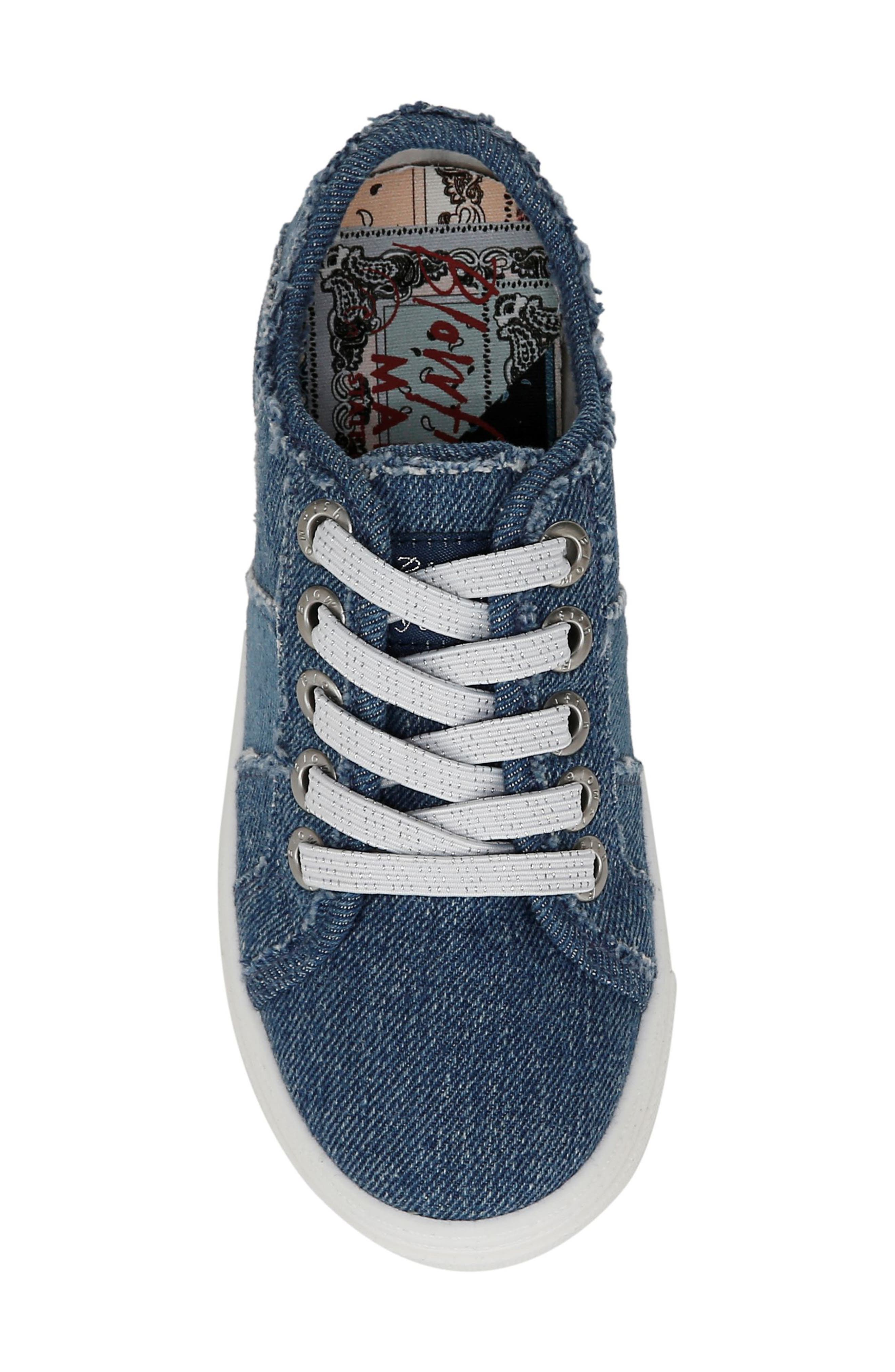 Blowfish Malibu Kids' Supersmile Denim Fray Platform Sneaker, Alternate, color, Denim Blue