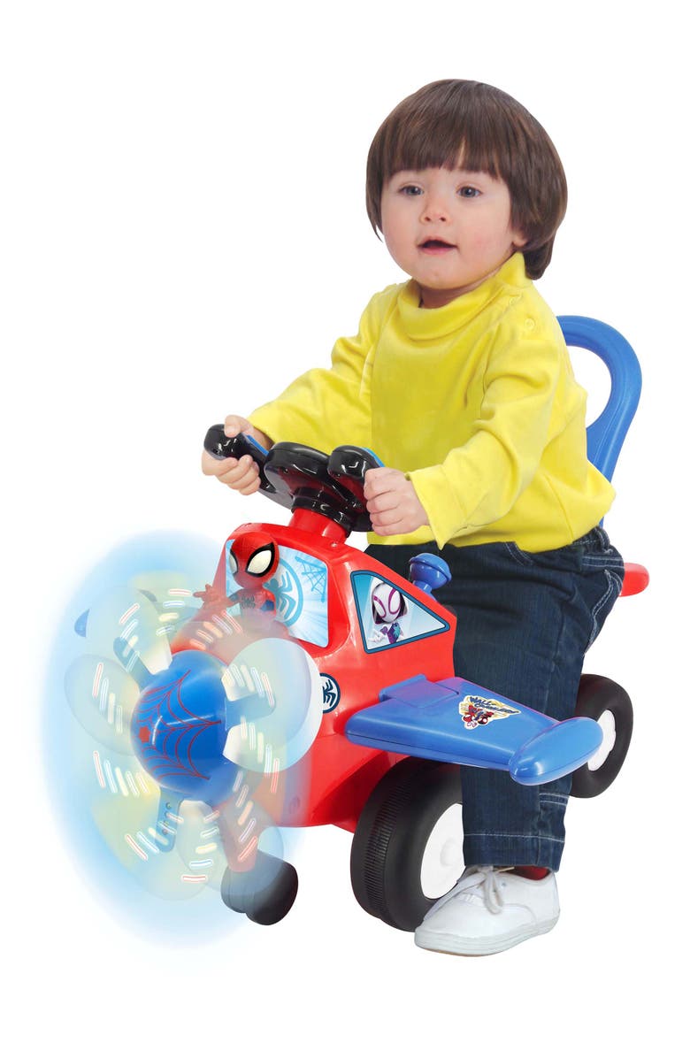 Marvel Lights 'N' Sounds Spidey Activity Plane Rideon, Alternate, color, Multicolored