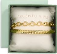 Argento Vivo Sterling Silver Set of 2 Assorted Textured Bracelets
