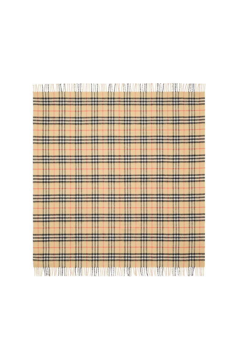 Check Wool Baby Blanket, Alternate, color, Sand beige