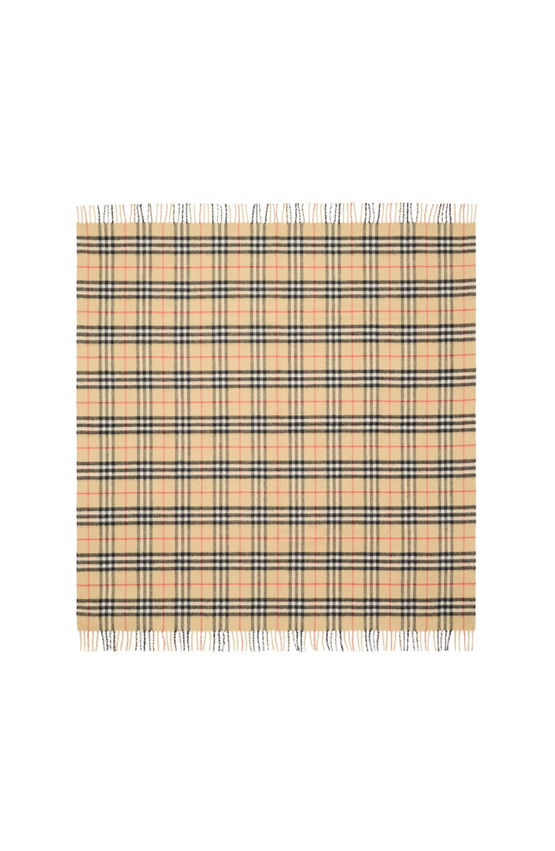 Burberry Check Wool Baby Blanket, Alternate, color, Sand Beige