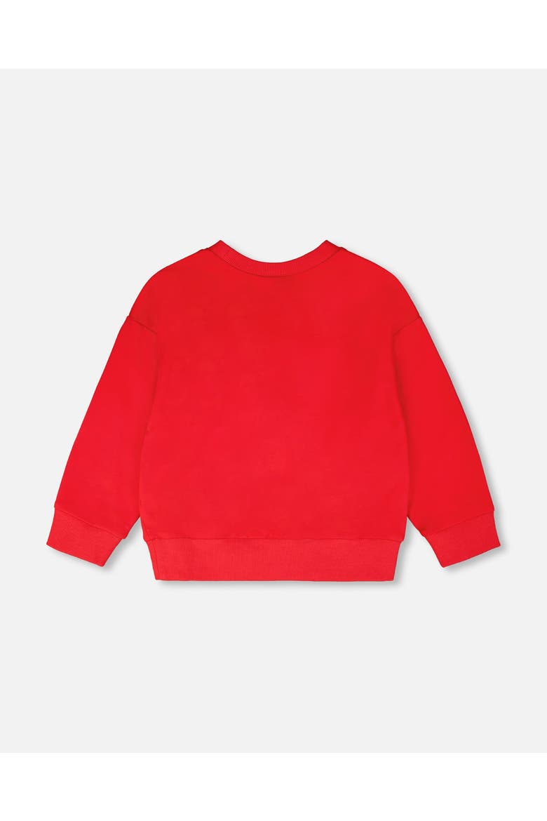 French Terry Heart and Flower Embroidery Sweatshirt, Alternate, color, Red