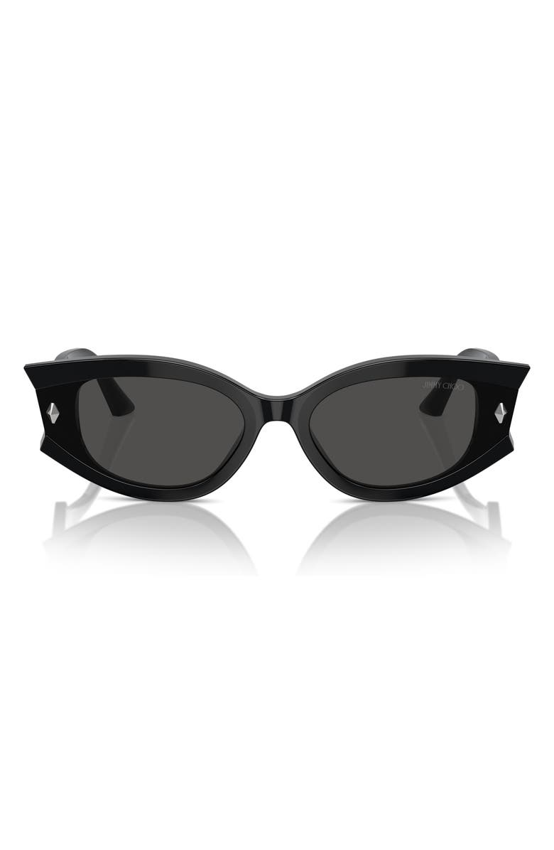 Jimmy Choo 61mm Oval Sunglasses, Main, color, Black / Dark Grey