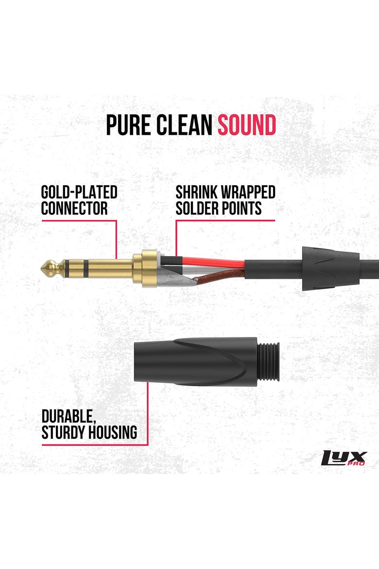 Balanced Audio 1/4 TRS Cable, Male to Male, Durable & Flexible 1/4 to 1/4 Audio Cable, Alternate, color, Black