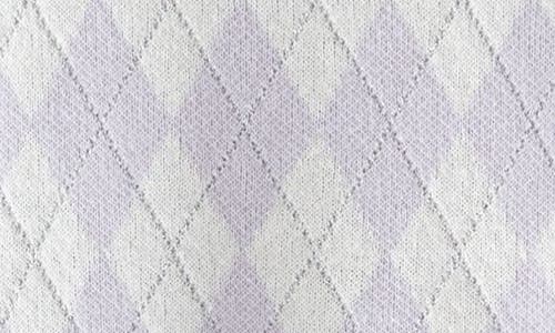 Nordstrom Kids' Sparkle Argyle Knit Cardigan In Purple