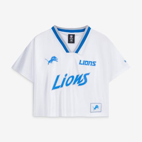 Women's New Era White Detroit Lions Sport Classics Boxy Cropped Fashion Jersey