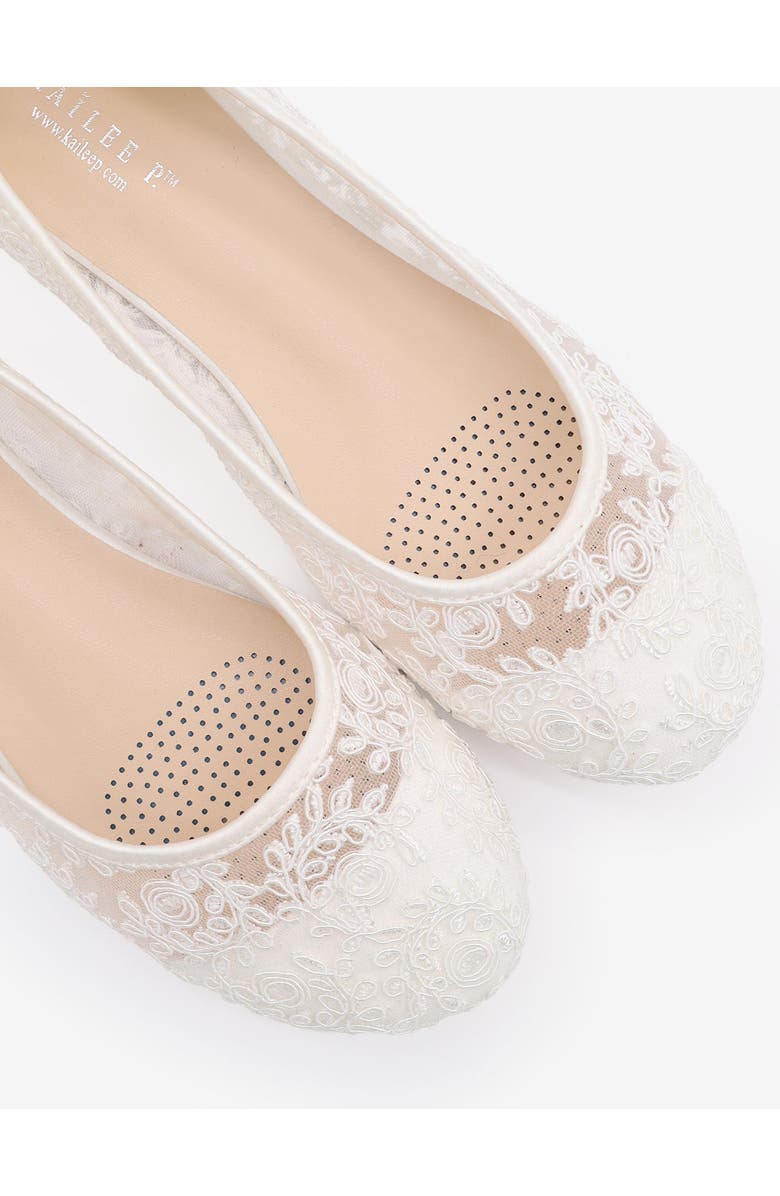 Kailee P Baba Crochet Lace Ballet Flats, Alternate, color, White
