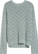 Eleventy Sequin Crochet Crewneck Sweater