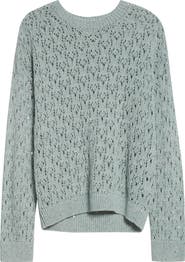 Eleventy Sequin Crochet Crewneck Sweater
